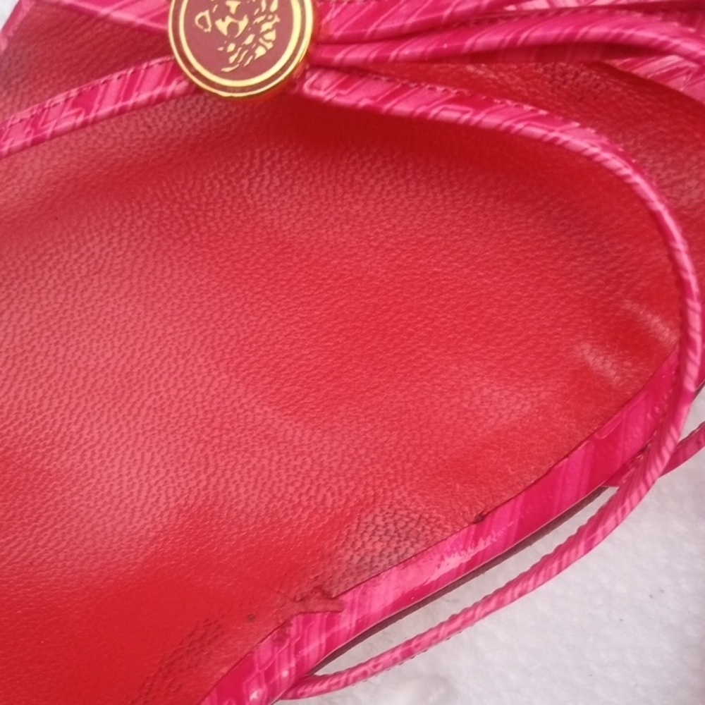 Versace Striped Sexy Strappy 4" Sling-back Heels, Size 9.5 (US) - Picture 8 of 15